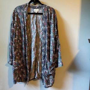 HINGE floral print kimono women’s large lounge
